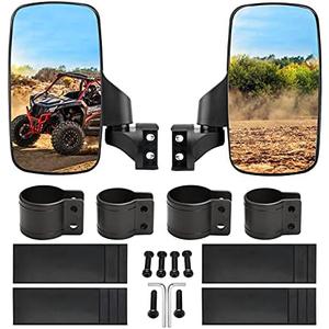 BETOOLL Upgraded Adjustable Pair UTV Side Mirror Set 1.75 or 2inch Roll Bar Cage, Universal UTV Side View Mirrors High Impact(Pack of 2)