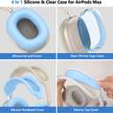 for AirPods Max 2/1 Case Cover, Ear Pad Case Cover/Ear Cups Cover/Headband Cover for Apple AirPods Max 2 & 1 Headphones (2026/2024/2020), Clear TPU Transparent and Silicone Accessories case, Sky Blue