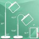 5X Rechargeable Floor Magnifying Glass with Light and Stand,43 LED Flexible Hands Free Magnifying Lamp,2-in-1 Large Lighted Magnifiers for Reading,Sewing,Crafts,Painting,Close Work,DIY White