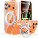 SMARTDEVIL Magnetic Stand for iPhone 17 Pro Case,[Built-in Invisible Kickstand][Compatible with MagSafe] [Military Grade Shockproof] 360 Magnetic Stand Phone Case, Clear