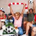 MiniInflat 34 Pcs Soccer Party Decor Table Centerpieces Decorations Kit Includes 6 Artificial Grass Mats 12 Mini 6 Balls Honeycomb Balls 10 Decorations for DIY Sport Favor