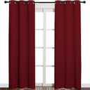 NICETOWN Home Decorations Thermal Insulated Solid Grommet Top Blackout Living Room Curtains/Drapes for Christmas & Thanksgiving Gift (1 Pair, 42 x 84 inches, Burgundy Red)