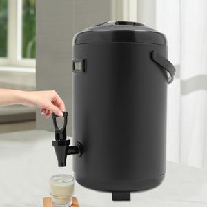 Pack of 2, Hot Beverage Dispenser, Stainless Steel Insulated Beverage Dispenser Cold and Hot Drink dispenser with Thermometer, Water Dispenser with Spigot for Tea & Coffee, Water (10L, Black) 