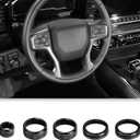 Voodonala Radio AC Knobs Air Conditioner Switch Button Center Console Switch Knob Cover Trim for 2022-2025+ Chevy Silverado GMC Sierra Interior Accessories Aluminum Alloy Black