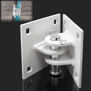 Stationary Floating Dock Connector Metal Dock Brackets Hardware Heavy Duty Dock Hinge Kit with 0.4" Holes, Antirust Coating T Style Backer Plate Boat Dock Accessorie
