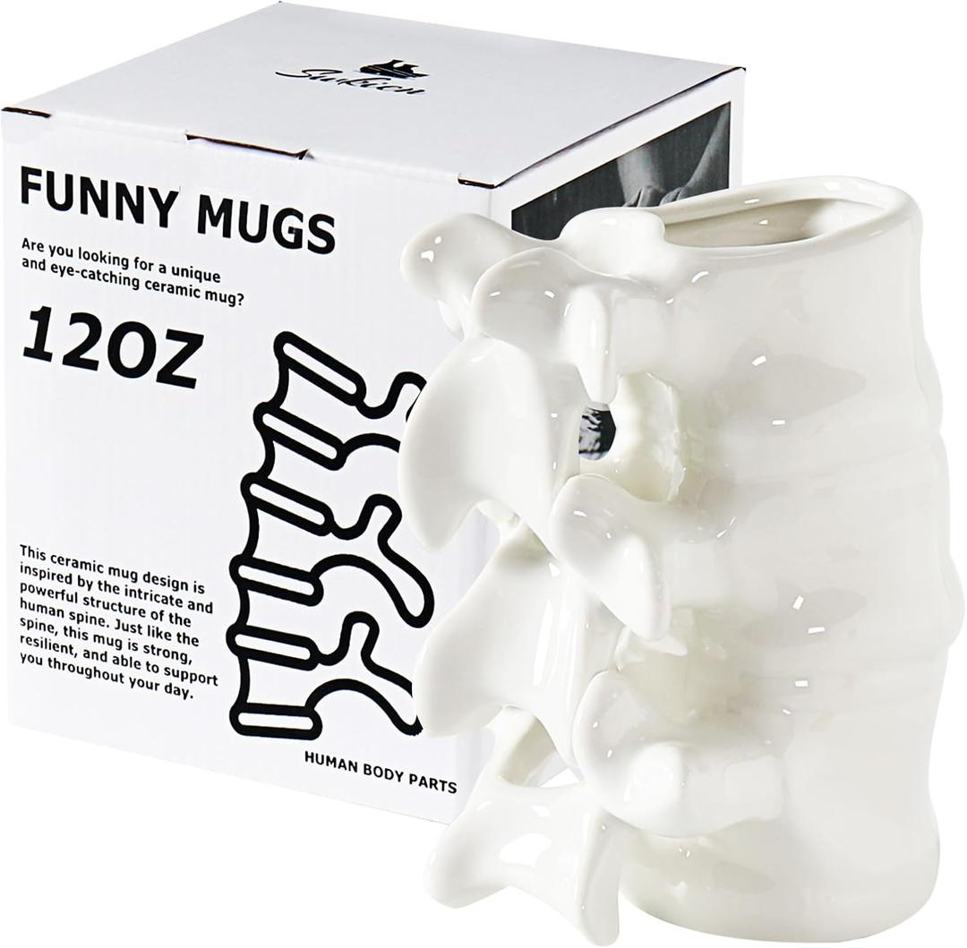 Funny Coffee Mug, Cute Ceramic Coffee Mugs, Novelty Large Ceramic Coffee Pot Mugs, White 12oz Funny Gifts for Nurse, Surgeon, Anatomy Teacher