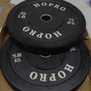 35lb Hopro Olympic Bumper Plate Weight Plate with Steel Hub, Pair