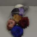 Juinte 10 Pcs 6inch Faux Fur Pom Pom for Hats Large Fluffy Pompom Balls for Valentine's Day DIY Crafts with Elastic Loops for Beanies, Shoes, Keychain, DIY Knitting Accessories (Vibrant Colors)