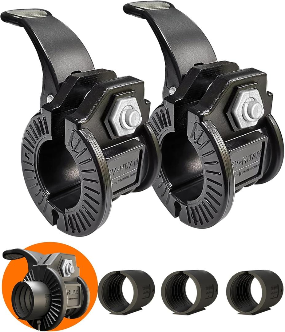 Barbell Clips 1 Inch Quick Release Weight Clamps 0.9-1.18inch Multi-Size Adjustable Olympic Clamps for Bars (Black)