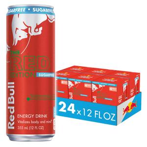 Red Bull Red Edition Sugar Free Energy Drink, Watermelon, with 114mg Caffeine plus Taurine & B Vitamins, 12 Fl Oz, 6 Packs of 4 Cans (Pack of 24) 10/26/25
