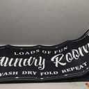 Black-1 Farmhouse Laundry Room Rug Runner, Non-Slip Floor Mat, Waterproof for Kitchen, Bathroom, and Mudroom Decor 20''x48''