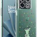 Unov Case Designed for OnePlus 10 Pro 5G, Crystal Clear Phone Case with [Anti-Slip Embossed Pattern], Shockproof Slim Protective [Anti-Yellowing TPU] Back Cover, Rainbow Dinosaur