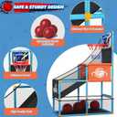 Arcade Basketball Game Set Boy Toys: Indoor Basketball Hoop with 4 Balls Outdoor Sports Toy for Kids 3-12 Years Old Adjustable Height with Air Pump Kid Party Games Birthday Gifts for Boys Girls Teens