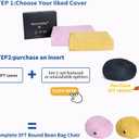 City Beanbag Junior Round Bean Bag Chair – Cozy Bean Bags Lounge for Kids & Small Adults, Premium Durable Fabric, Perfect for Bedroom or Playroom-Black Insert