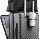 LUGGEX Carry On Luggage with Compartment and Cup Holder, Expandable PC Hard Shell Suitcase with Front Pocket (Gunmetal, 2-Piece (20/Tote))