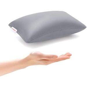 Pro Goleem Small Pillow 11"x7"x2.5" for Baby Sleeping with Name Tag Mini Tiny Pillow for Room Couch Sofa Chair and Outdoor Car Air Nap Neck Lumbar Knee Rest Pillows, Gray
