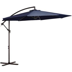 JEAREY 10ft Outdoor Umbrella Backyard Offset Patio Umbrella Cantilever Umbrella Hanging Market Garden Umbrellas with Crank & Cross Base