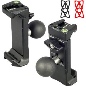 Aluminum 1"(25mm) Ball Mount Phone Holder Compatible with RAM mounts B size1 Inch Ball Double Socket Arm, Dual Protection Motorcycle Bike Handlebar Car Phone Holder with 1 Inch Ball