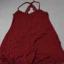 Avidlove Womens Nightgown Sexy Lace Sleepwear V Neck Full Slip Chemise Lingerie Cotton Night Gowns Babydoll Sleepshirt (1 Dark Red)