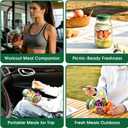 Salad Pod Mason Jar Side Open, Portable Salad Container for Lunch with Leakproof Dressing Compartment, Reusable Travel Salad Jar Bowl with Lid, SaladBottle for Meal Prep, Office,Camping,Outdoor,Picnic