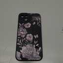 MOWIME for iPhone 15 Plus Case with Wrist Strap, Cute Flower Rose Butterfly Design for Women Girls Soft TPU Slim Protective Case Anti-Scratch Shockproof Cover with Adjustable Holder - Black