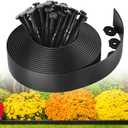 MIXC Garden Edging Border, 33FT 2 Inch Tall Plastic Landscape Edging with 50 Stakes, Flexible Tool-Free Lawn Border for Yard, Flower Bed & Landscaping (black)
