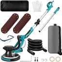 Drywall Sander, 1250W 11.5-Amp Electric Drywall Sander with Vacuum, Popcorn Ceiling Removal Tool with Variable Speed 800-1800RPM, Foldable & Extendable Handle, LED Light