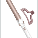 Conair Double Ceramic 1-Inch Curling Iron with Claw Clip, 1-Inch Barrel Creates Classic Curls, Hair Curler for Use on Short, Medium, & Long Hair, White/Rose Gold