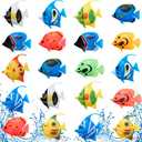 Weewooday 19 Pcs Artificial Moving Fishes Plastic Floating Lifelike Fish Tank Ornament Aquarium Decorations(Random Fish)