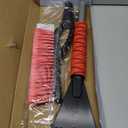 EcoNour 27" Aluminum Car Snow Scraper and Brush (Red) | Scratch-Free Weaved Bristle Head with Metal Body Ice Scraper for Car Windshield | Tough Ice Scraper with Ergonomic Foam Grip for Cars | 1 Pack