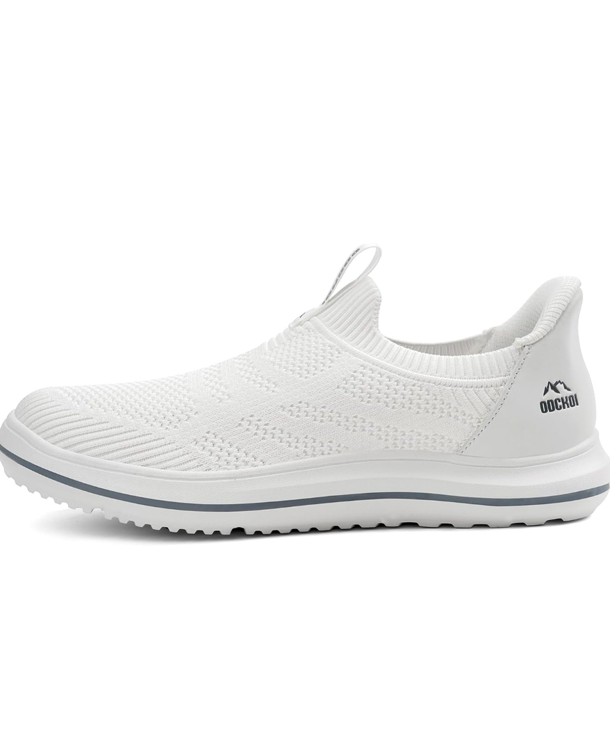 Men’s Hands Free Slip On Walking Shoes Lightweight Athletic Non Slip Sneakers Comfortable Breathable Knit Slip in Casual Shoes 43