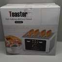 whall 4 Slice Touch Screen Toaster, Stainless Steel Toasters Digital Timer, Dual Control Panel Toasters6 Shade Settings6 Bread Types, Smart Wide Slots, Bagel, Cancel, Defrost,Silver