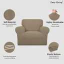 Easy-Going Stretch Chair Sofa Slipcover 1-Piece Couch Sofa Cover Furniture Protector Soft with Elastic Bottom for Kids, Pet. Spandex Jacquard Fabric Small Chair, Natural)