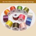 1/8" Assorted Satin Ribbon with Gold Edge Solid-1000 Yards-3mm ContinuousThin Ribbon Boutique Gift Wrapping Package Ribbon-DIY Crafts-Balloons-Florists-Showers Deco Ribbon(12 Colors)