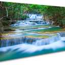 DZL Art S75275 Canvas Prints Wall Art Forest Waterfall Landscape Forest Scenery Painting Nature Wilderness Photography for Living Room Bedroom Bathroom Home Office Decor (60L" x 30W")