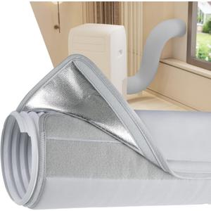 Portable Air Conditioner Hose Cover Wrap for both 5 inch and 5.9 inch Diameter Exhaust Duct Vent, Insulated AC Hose Cover for Portable Air Conditioners, Grey