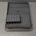 Kitsure Dish Drying Rack- Space-Saving Dish Rack, Dish Racks for Kitchen Counter, Stainless Steel Kitchen Drying Rack with a Cutlery Holder, 12''W x 15''L, Grey