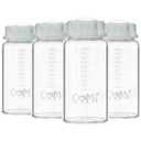 COMI Natural Glass Baby Bottle,Standard Neck Breastmilk Storage Bottle for Fridge,Breast Milk Container,Breast Pump Bottle Compatible with Medela Breast Pump,BPA Free,4PCS (5oz,4 Gray Lids)