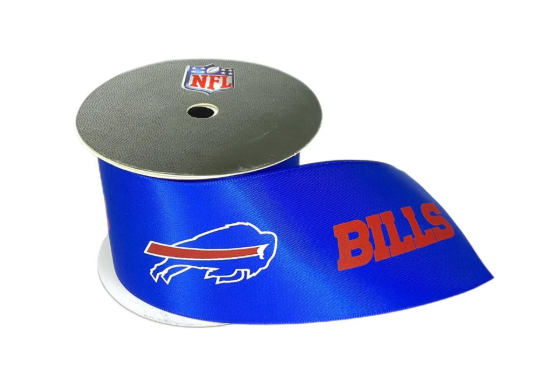 Buffalo Football Ribbon 21/4" Inches by 15Foot Satin Spool  USA Licensed Bows