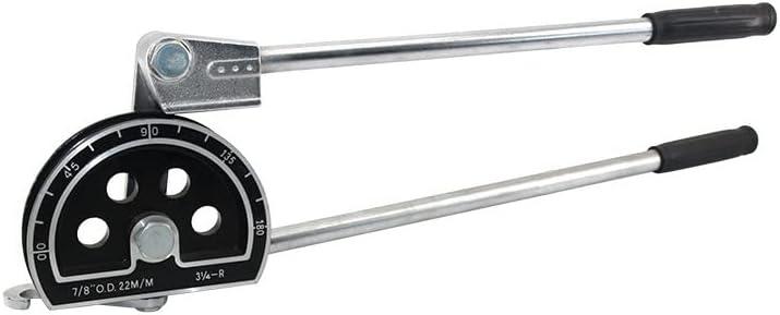 7/8" O.D. Tube Bender Lever Type Manual Tubing Pipe Bending Tool 180 Degree Bending Angle HVAC Repair for Soft Copper Aluminum Thin Steel Tubing