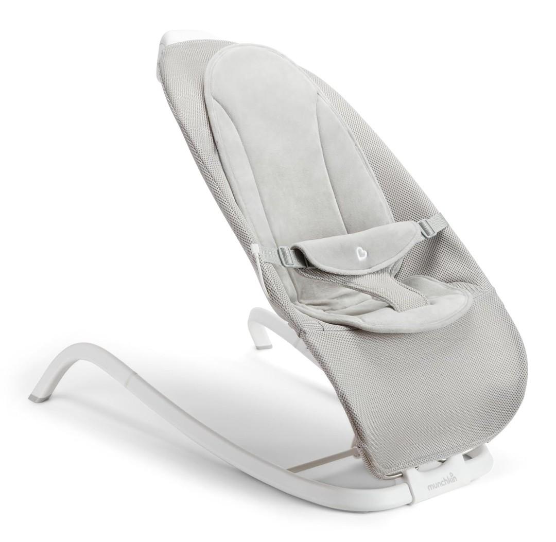 Munchkin Electric Baby Bouncer & Rocker with Digital Touch Display, Soothing Sounds & 3 Recline Positions - Automatic Bouncing & Rocking, Grey