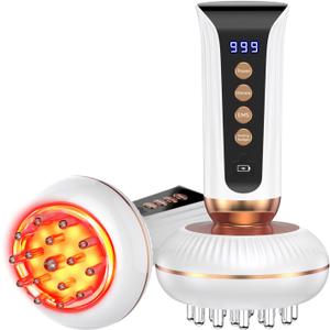 4-in-1 Body Sculpting Machine - Lymphatic Drainage Massager - Anti Cellulite Massage Tool Help Reduce Stretch Marks & Cellulite & Fat, Pain Relife Devices for Body (Belly, Legs, Arms, Butt, Low Back) (White & Gold)