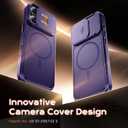 TOCOL for iPhone 16 Pro Max Case with Slide Camera Cover, Kickstand and Camera Control Button, Fit for MagSafe, Rugged Solid Phone Case, Non-Slip, Drop Protection, Midnight Purple