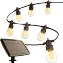 KYY 78FT(72+6) Solar String Lights Outdoor with USB Port Remote Control, LED Waterproof Solar Powered Patio with 24 Sockets, Heavy-Duty and UL Listed Porch Market Lights (Black)
