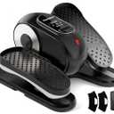 Under Desk Elliptical Machine, Leg Exerciser as Seen on TV While Sitting for Senior with Remote Control, Portable & Quiet Pedal Exerciser with 12 Adjustable Speed, Black