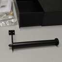 VOLDRA Toilet Paper Holder with Shelf Black Wipes Dispenser for Bathroom Stainless Steel Toilet Paper Holder with Storage Drawer Adhesive Wall Mount Small Bathroom Shelf