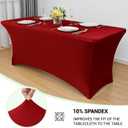 Obstal 6 Pack Stretch Spandex Red Table Covers for 6 Foot Tables - 6 FT Universal Rectangular Fitted Tablecloth Protector for Wedding, Banquet, Party, 72 Length x 30 Width x 30 Height Inches