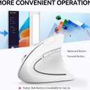 TECKNET Ergonomic Mouse, Wireless Bluetooth Vertical Mouse, 4800 DPI Optical Tracking, 6 Adjustable DPI, Quiet Clicks, 2.4GHz with USB A Receiver, 12 Months Battery, 6 Buttons, Wide Compatibility