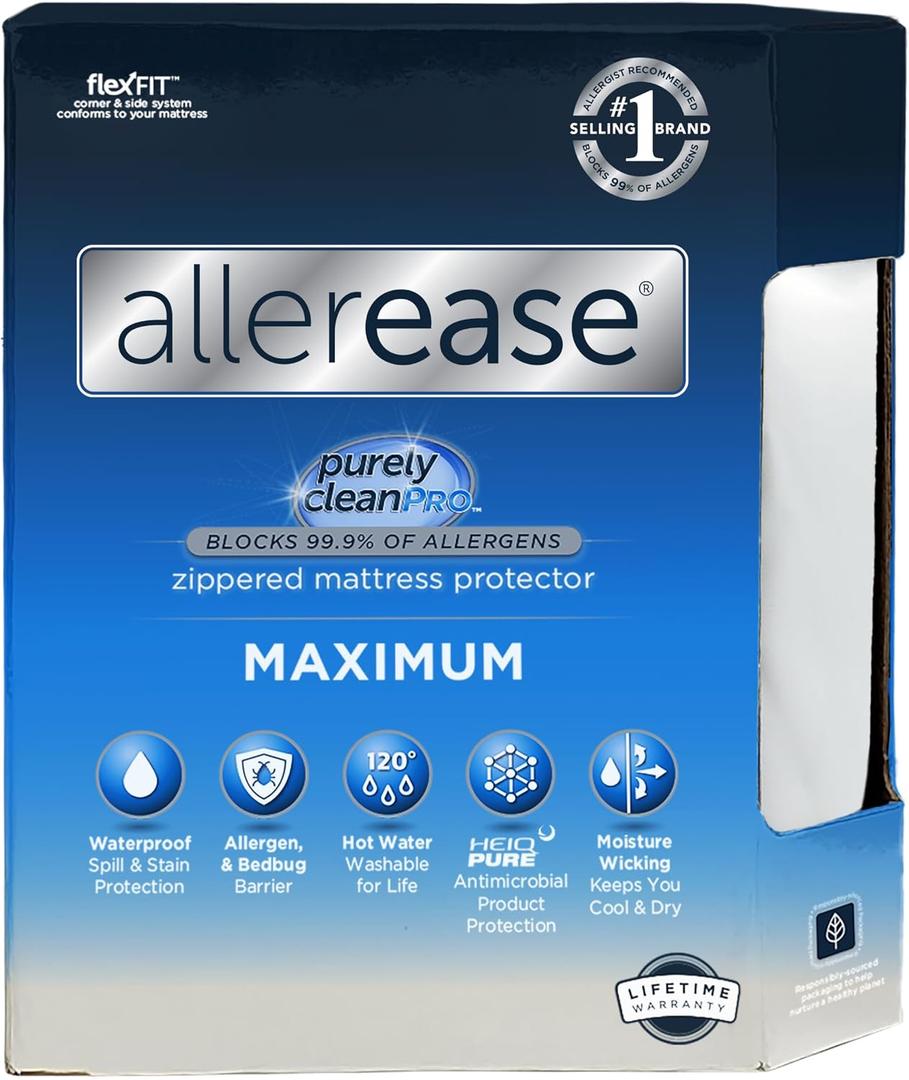 AllerEase Maximum Allergy Mattress Protector, Twin XL Size