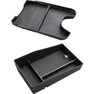 CDEFG 2PCS for 2023 2024 2025 HR-V Center Console Organizer Tray for 2023-2025 Honda HR-V Lower Console Tray Storage Box Floor Tray Sunglasses Holder 2025 2024 HR-V Interior Accessories